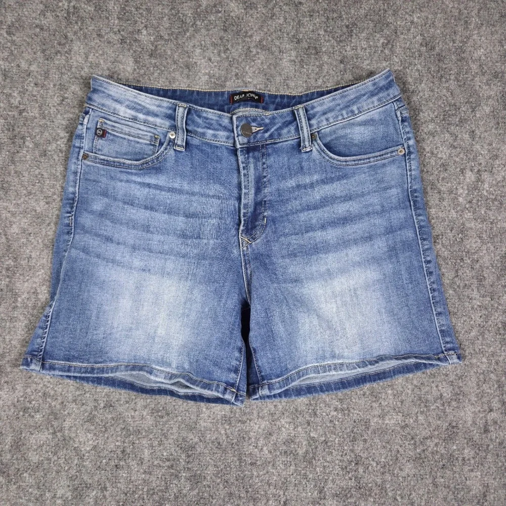 Dear John Denim Shorts Womens 29 Blue Medium Wash Stretch Mid Rise Casual